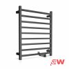Toalheiro Elétrico 9 Barras Quadrate Alumínio Bivolt Preto