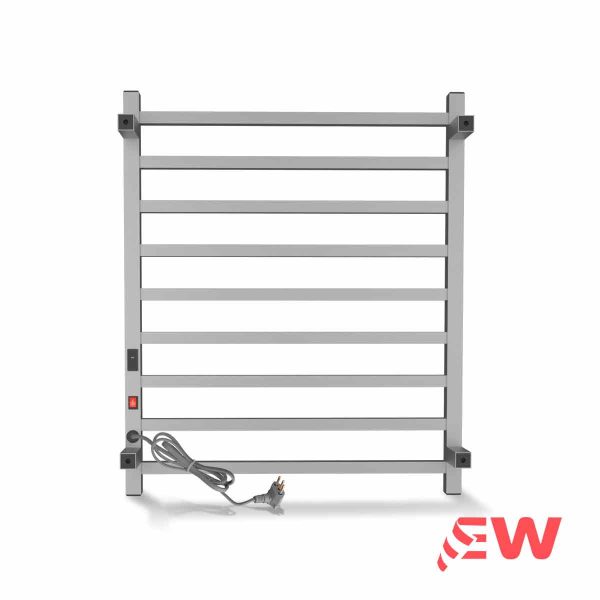 Toalheiro Elétrico 9 Barras Quadrate Alumínio Bivolt Preto