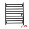 Toalheiro Elétrico 9 Barras Quadrate Alumínio Bivolt Preto