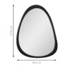 Espelho Decorativo Orgânico Preto Grande 100x80cm Sala Moderno