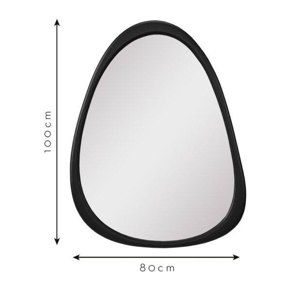 Espelho Decorativo Orgânico Preto Grande 100x80cm Sala Moderno