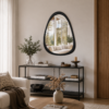 Espelho Decorativo Orgânico Preto Grande 100x80cm Sala Moderno