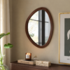 Espelho decorativo orgânico madeira 43x58 cm pequeno para parede