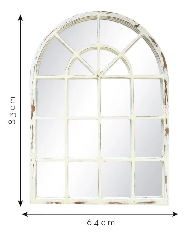 Espelho Vitral Estilo Janela Pátina Branca 83x64 cm Provençal