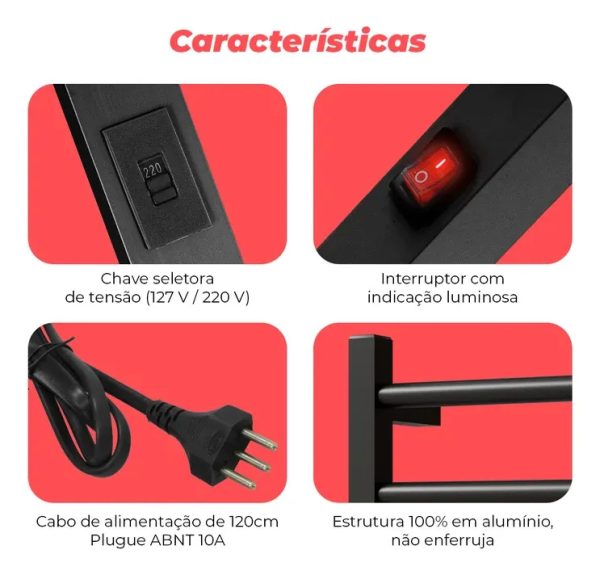 D_NQ_NP_2X_730363-MLB112012962600_062026-F Toalheiro Elétrico 10 Barras Elegance Alumínio Bivolt Prata