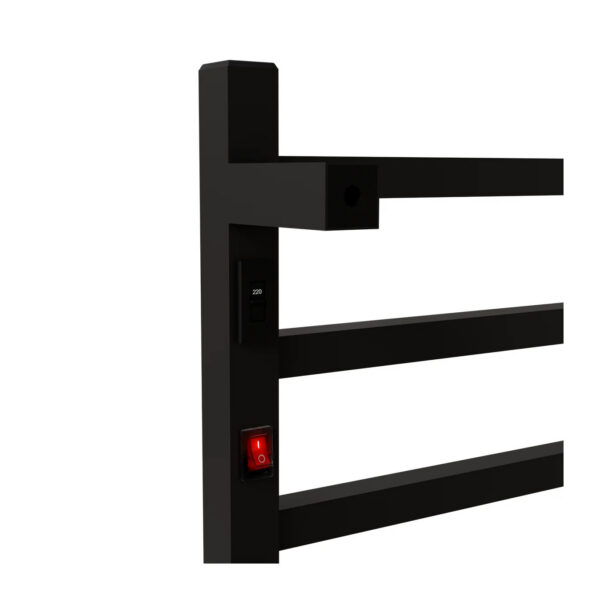 Toalheiro Elétrico 4 Barras Quadrate Alumínio Bivolt Preto