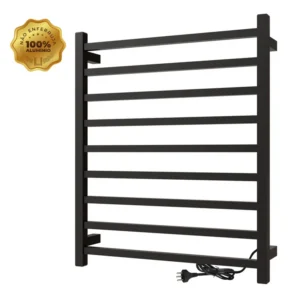 Toalheiro Elétrico 9 Barras Quadrate Alumínio Bivolt Preto