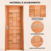 Kit Porta Pronta Maciça de Eucalipto 214x87x14cm PM96 Abertura Direita Cruzeiro Portas Marrom