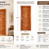 Kit Porta Pronta Maciça de Eucalipto 214x87x14cm PM96 Abertura Direita Cruzeiro Portas Marrom